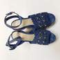 Marc Fisher Women's Hata Blue Suede Espadrille Wedge Size 6 image number 5
