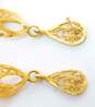 14K Yellow Gold Filigree Open Work Drop statement Earrings 3.7g image number 4