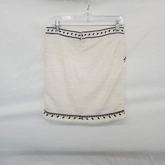 Dolan White & Black Cotton Blend Lined Knit Skirt WM Size S NWT image number 2
