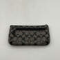 Womens Black Signature Print Leather Inner Outer Pockets Wristlet Wallet image number 2