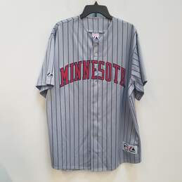 Majestic Mens Gray Minnesota Twins Torii Hunter #48 MLB Jersey Size XL