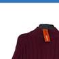 NWT IZOD Mens Maroon Knitted 1/4 Zip Mock Neck Long Sleeve Pullover Sweater Sz L image number 4