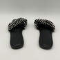 Womens Black White Leather Beaded Open Toe Slip-On Slide Sandals Sz EUR 39 image number 5