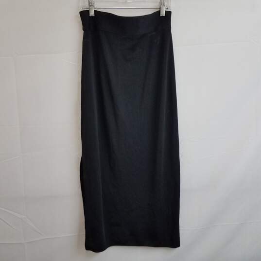 Misook petite acrylic black midi skirt with slit S image number 2