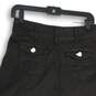 NWT Style J Womens Black Denim Medium Wash Button Front A-Line Skirt Size 28 image number 4