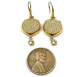 Designer Michael Kors Gold-Tone Pave Crystal Fashionable Drop Earrings