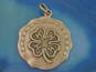Vintage 10k Yellow Gold Four Leaf Clover Baby Beef Club Etched Charm 6.5g image number 2