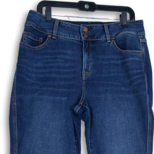 Lane Bryant Womens Blue Denim 5-Pocket Design Two Button Straight Jeans Size 14 image number 3