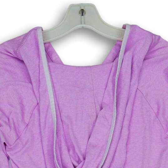 Womens Pink Raglan Sleeve Loose Fit Heatgear Pullover Hoodie Size Small image number 3