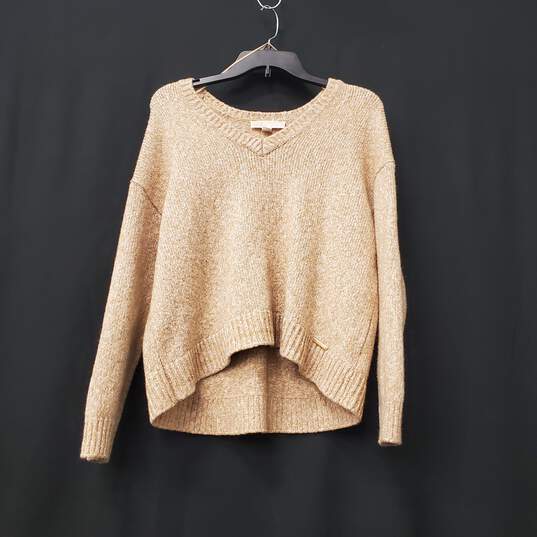 Michael Kors Women Tan Marled Sweater XL image number 1