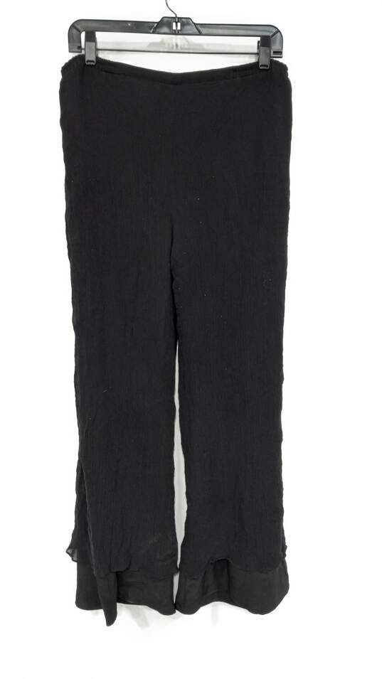 Women’s Vintage Draper’s & Damon 100% Silk Flowy Pants Sz PL image number 2