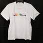 Unisex Adults White Short Sleeve Casual Pullover Graphic T-Shirt Size Large image number 1