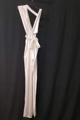 Gemeli Power Womens White Sleeveless Deep V-Neck Side Slit Maxi Dress Sz S alternative image