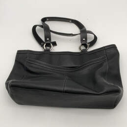 Womens Black Pebbled Leather Inner And Outer Pockets Double Handle Tote Bag alternative image
