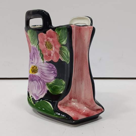 Lavorato Dipinto A Mano  Floral Ceramic Bag Planter Vase image number 3