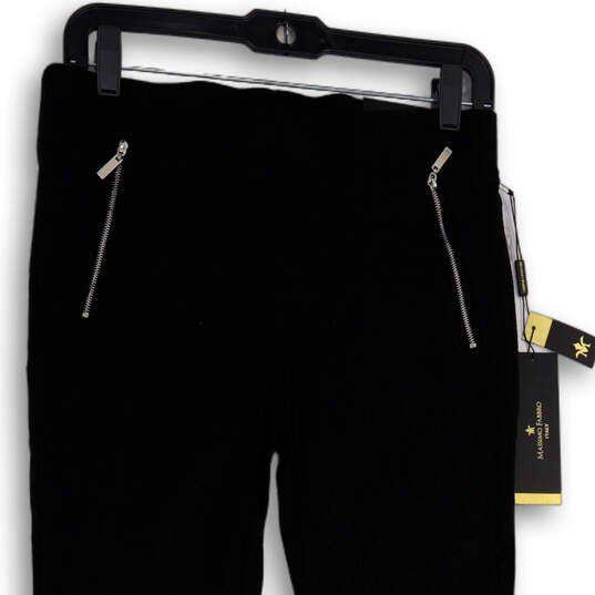 NWT Womens Black Flat Front Zipper Pocket Skinny Leg Ankle Pants Size 6 image number 3