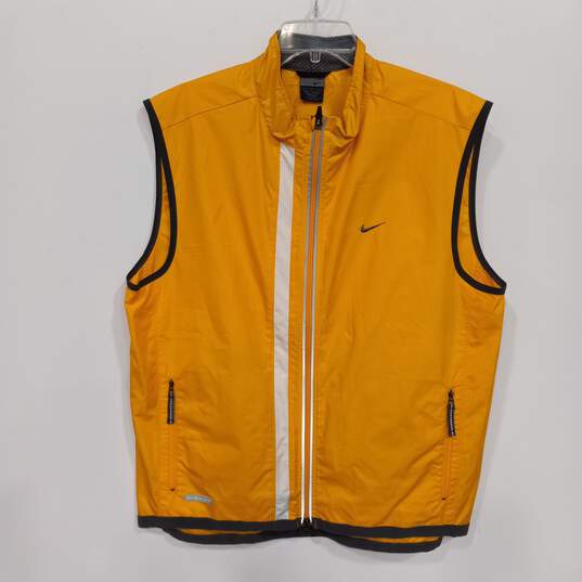 Nike Yellow Windbreaker Vest Men's Size L image number 1