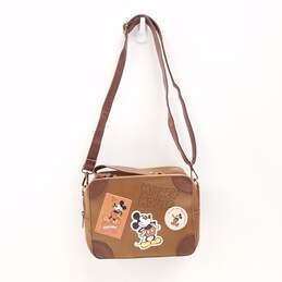 Loungefly X Disney Mickey Mouse Patches Crossbody Bag Brown alternative image