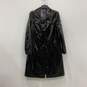 Dennis Basso Womens Black Shiny Long Sleeve Button Front Jacket Raincoat Size S image number 1