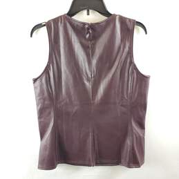 Ann Taylor Women Brown Faux Leather Vest M NWT alternative image