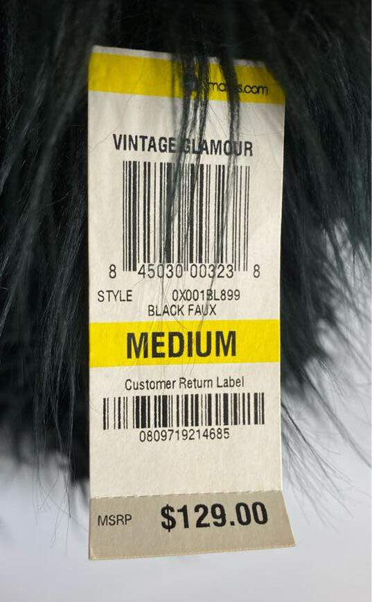 INC International Black Faux Fur Coat - Size Medium image number 4