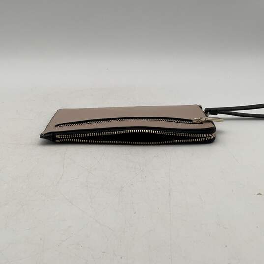 Kate Spade Womens Black Tan Leather Inner Pockets Zipper Wristlet Wallet Clutch image number 4