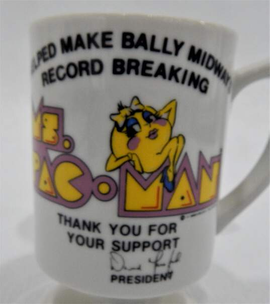 VNTG Ms. Pac-Man Bally Midway Employee Thank You Glass Pedestal Mug Cup image number 4