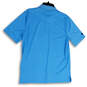 Mens Blue Regular Fit Short Sleeve Spread Collar Polo Shirt Size Medium image number 2