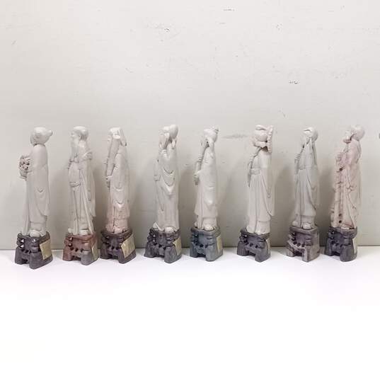 Set of Eight Sculpted Stone Chinese Figurines image number 2