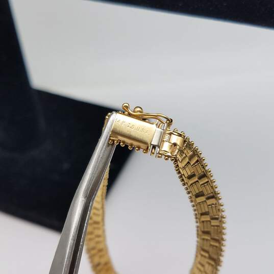 IG USA 14k Gold 7mm Basket Weave Bracelet 13.2g image number 4