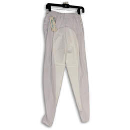 NWT Womens White Elastic Waist Pull-On Riding Ankle Pants Size M Tall alternative image