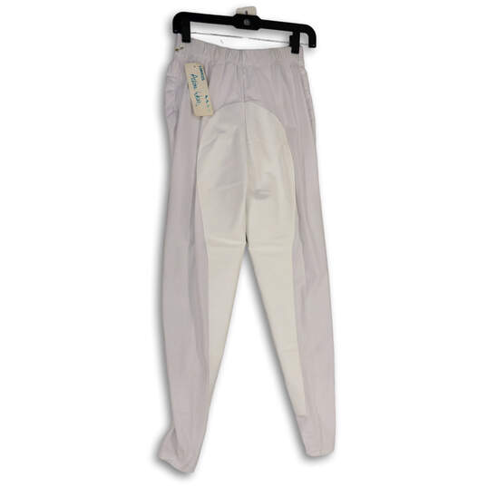 NWT Womens White Elastic Waist Pull-On Riding Ankle Pants Size M Tall image number 2