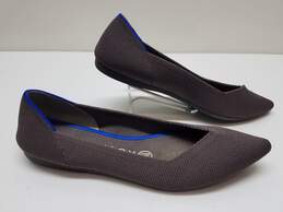Rothys The Point Cloud Grey Birdseye Ballet Flats Shoes Purple Gray 6.5