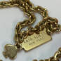 Designer Kate Spade Gold-Tone Multicolor Enamel Classic Link Chain Necklace image number 4