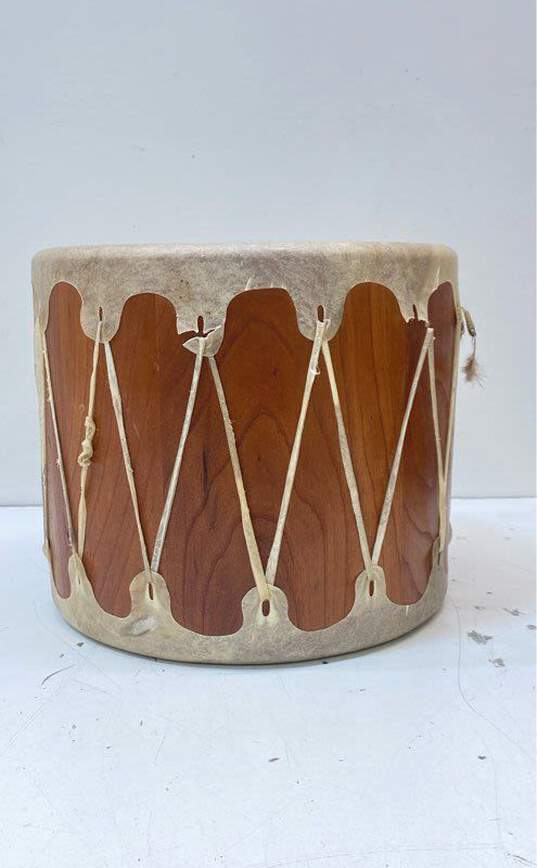 Toas Handmade Hide Cover Folk Culture Wood Drum image number 3
