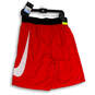 NWT Mens Red Black Elastic Waist Loose Fit Basketball Athletic Shorts Sz M image number 1