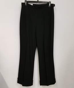 Womens Black Wool Blend Side Zip Straight Leg Formal Dress Pants Size 40
