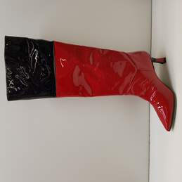 L'Atelier de Charlotte Debbie Black, Red Boots Size 41 EU / Women's 10.5 US alternative image