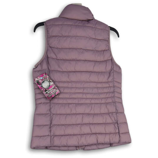 NWT Womens Lavender Mock Neck Sleeveless Full-Zip Puffer Vest Size Small image number 2