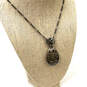 Designer Brighton Silver-Tone Link Chain Teardrop Shape Pendant Necklace image number 1