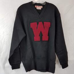 Vintage Lasley Knitting Seattle Wool Black Pullover College Sweater Men's XL
