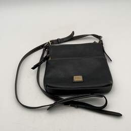 Dooney & Bourke Womens Black Leather Adjustable Strap Crossbody Bag Purse