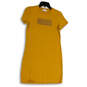 Womens Yellow Essential Logo Crew Neck Short Sleeve T-Shirt Dress Size SP image number 1