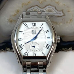 Designer ESQ Swiss E5344 Silver-Tone Quartz Movement Analog Wristwatch