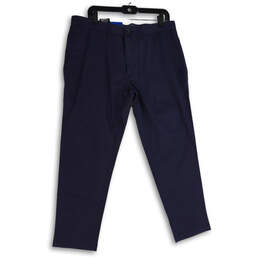 NWT Womens Blue Flat Front Slash Pocket Skinny Leg Chino Pants Sz 36W X 29L