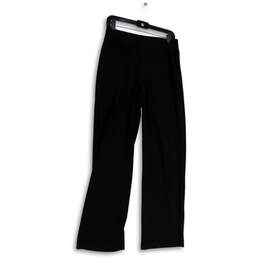 Womens Black Straight Leg Flat Front Pull-On Stretch Ankle Pants Size 10