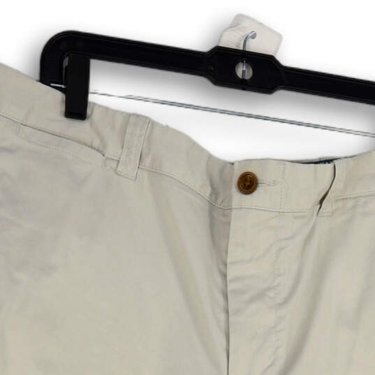 Mens White Regular Fit Flat Front Pockets Stretch Chino Pants Size 38 image number 3