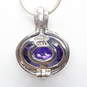 Sterling Silver Diamond Accent Purple Cubic Zirconia Pendant Necklace - 12.7g image number 3