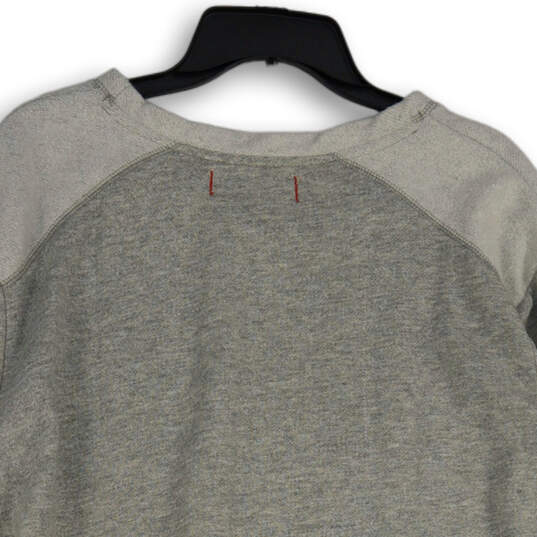 Mens Gray Heather Long Sleeve Round Neck Logo Pullover Sweatshirt Size XXL image number 4