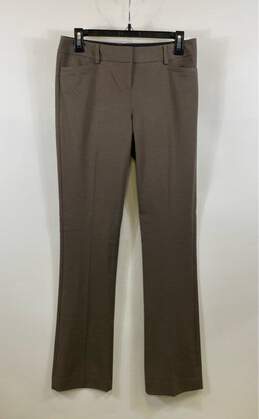 NWT Express Womens Brown Pockets Flat Front Straight Leg Dress Pants Size 2R